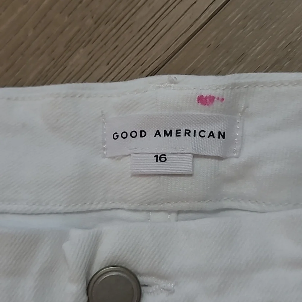 NWT Good American Jeans Women's sz 16 GC046T White Good Classic Ankle High Rise
